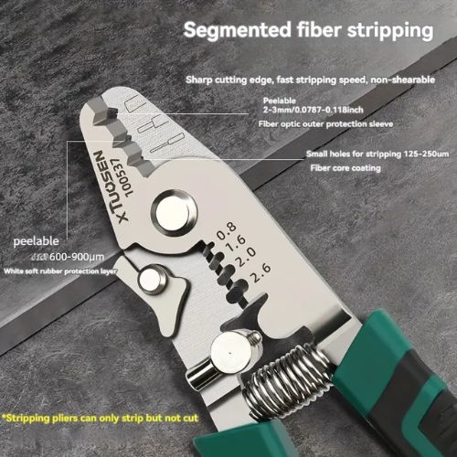 Precise 3 Holes Fibre Optic Wire Striper (6.5 Inch) Heavy Duty