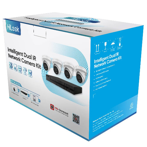HILOOK 4 CAMERA KIT ,4 x 6MP INTELLIGENT AI TURRET CAMERAS + 1 x 4 CHANNEL PoE NVR WITH 2TB HARD-DRIVE & 3YR WARRANTY, IK-4246TH-MM-P
