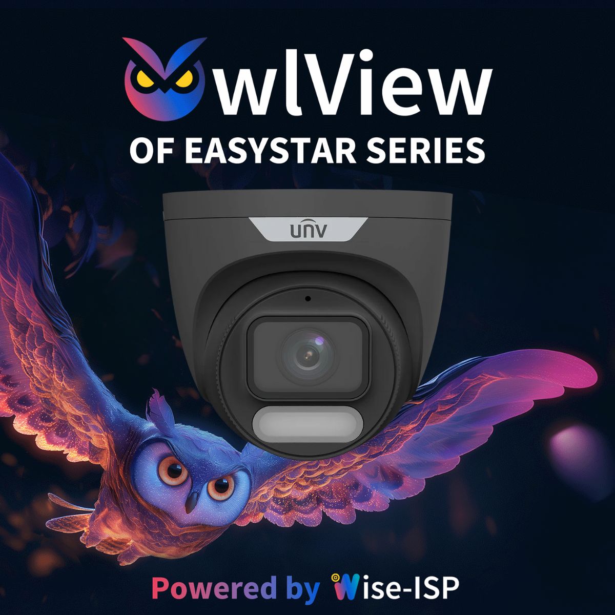 Uniview 6MP OwlView BLACK with Wise-ISP Fixed Eyeball Network Camera IPC3626LE-ADF28K-WP-BK (2.8MM) Mic built in