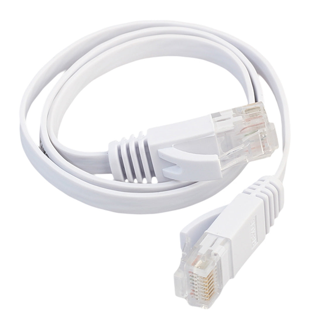 CAT6 RJ45 Ethernet Flat Ribbon Style Patch Cable 0.5m - White