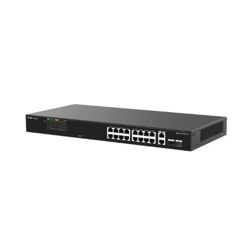 RG-ES118FGS-LP, 16-Port 10/100 Mbps with 2-Port Gigabit Unmanaged PoE Switch