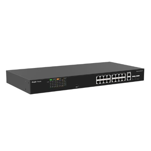 RG-ES118FGS-LP, 16-Port 10/100 Mbps with 2-Port Gigabit Unmanaged PoE Switch