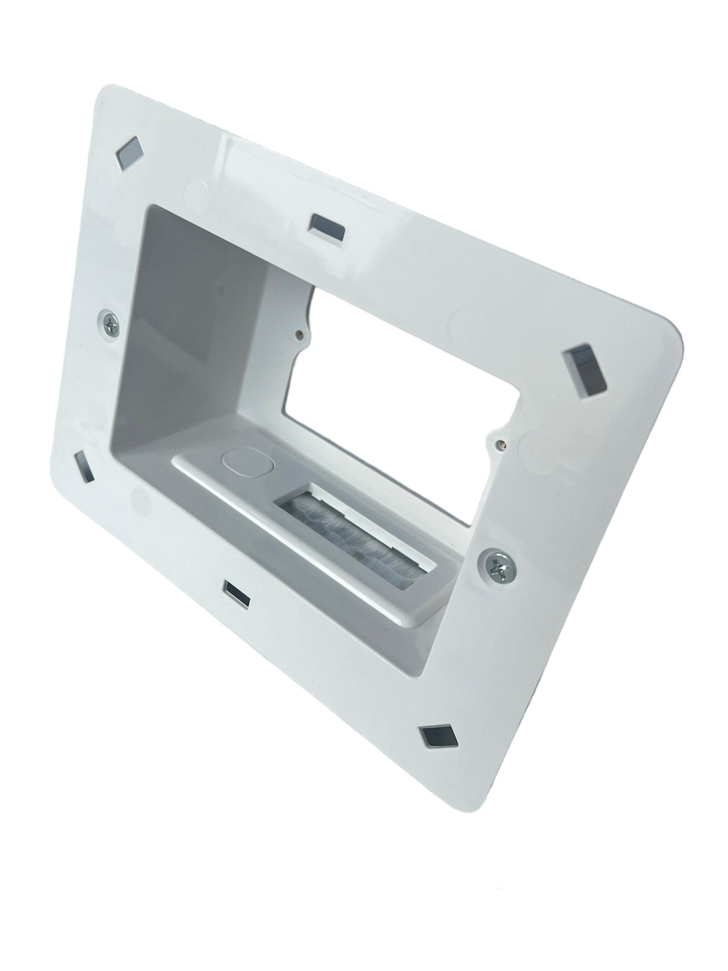 Recessed Wall Plate Box With Keystone + Brush Cover