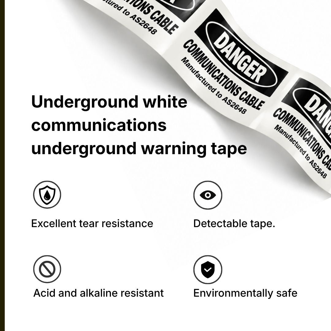 Underground White Communications Warning Tape 100m NBN/TELSTRA