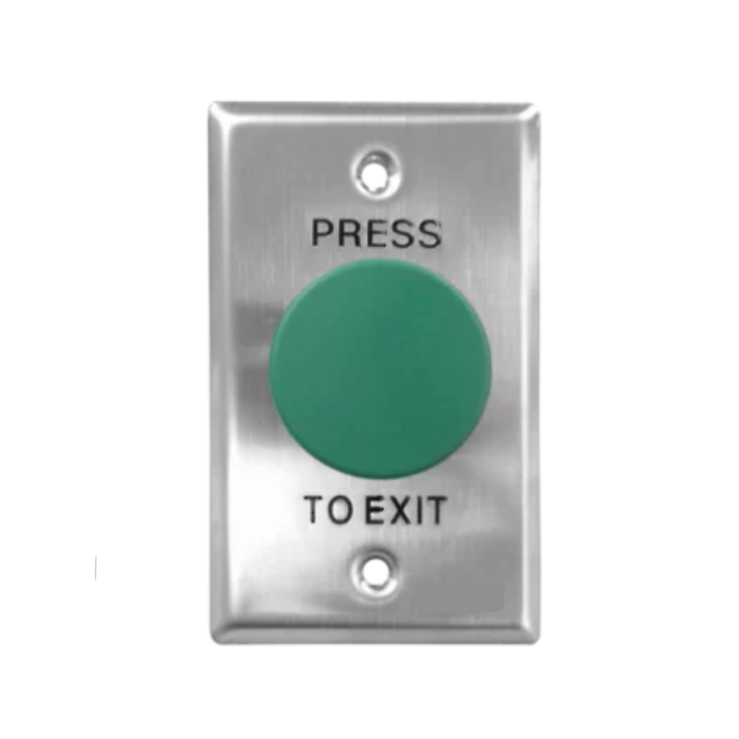 Green Exit Push Button WEL2220G Mushroom ST/ST Switch Plate