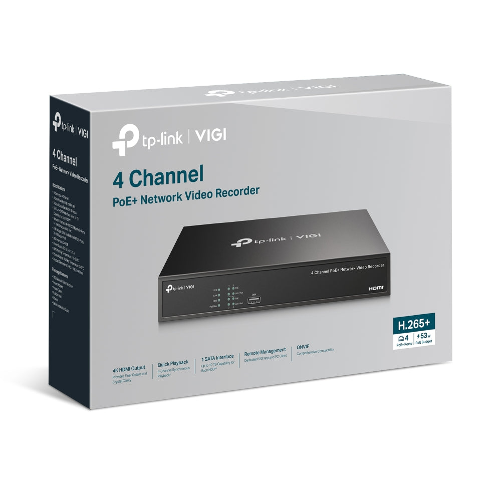 Tp-Link VIGI 4 Channel PoE+ Network Video Recorder VIGI NVR1004H-4P