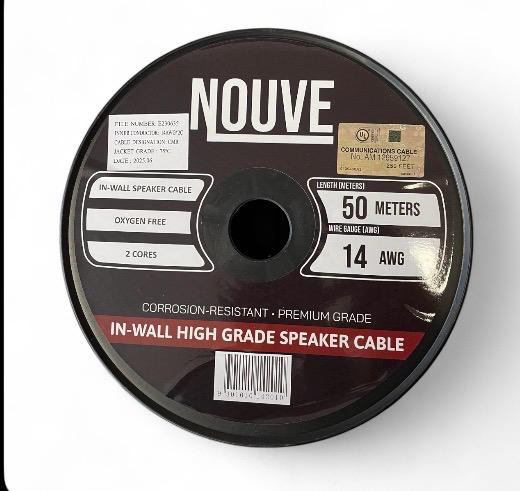 Nouve 14 AWG In-Wall Speaker Cable 50m Pure Copper (2-Core)