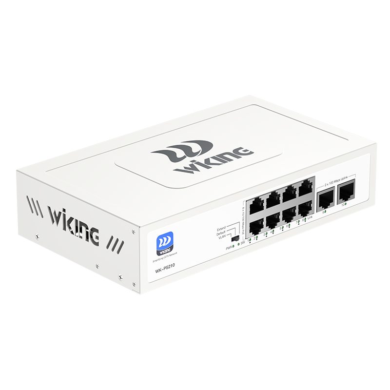 WIKING 8FE+2FE uplink 250m Long Range PoE Switch with 8 PoE Port WK-PS210