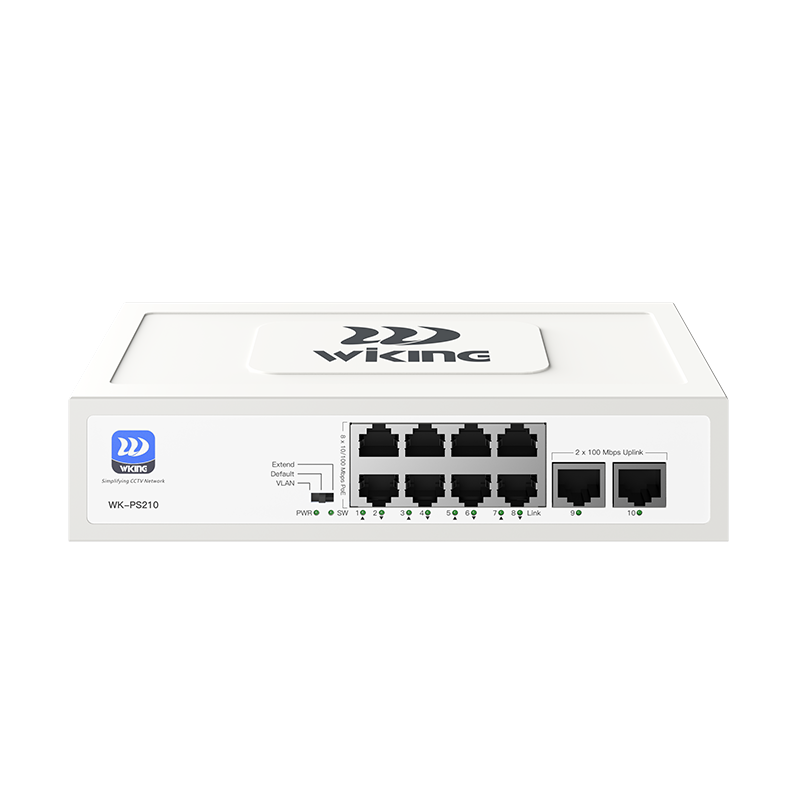 WIKING 8FE+2FE uplink 250m Long Range PoE Switch with 8 PoE Port WK-PS210