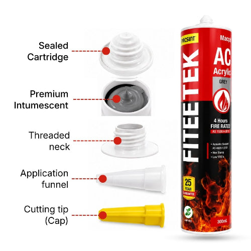 Fire Retardant Acrylic Sealant Grey 300ml
