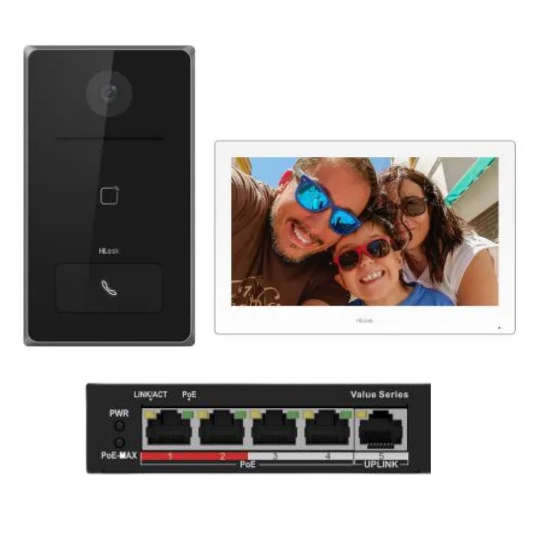 HiLook IP Intercom HA-KIT-IP2 & 1 * 4 PORT POE Switch