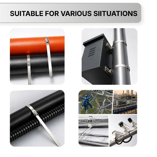 Stainless Steel Cable Tie 7.9MM * 300MM | 316 Grade | 100 PCS