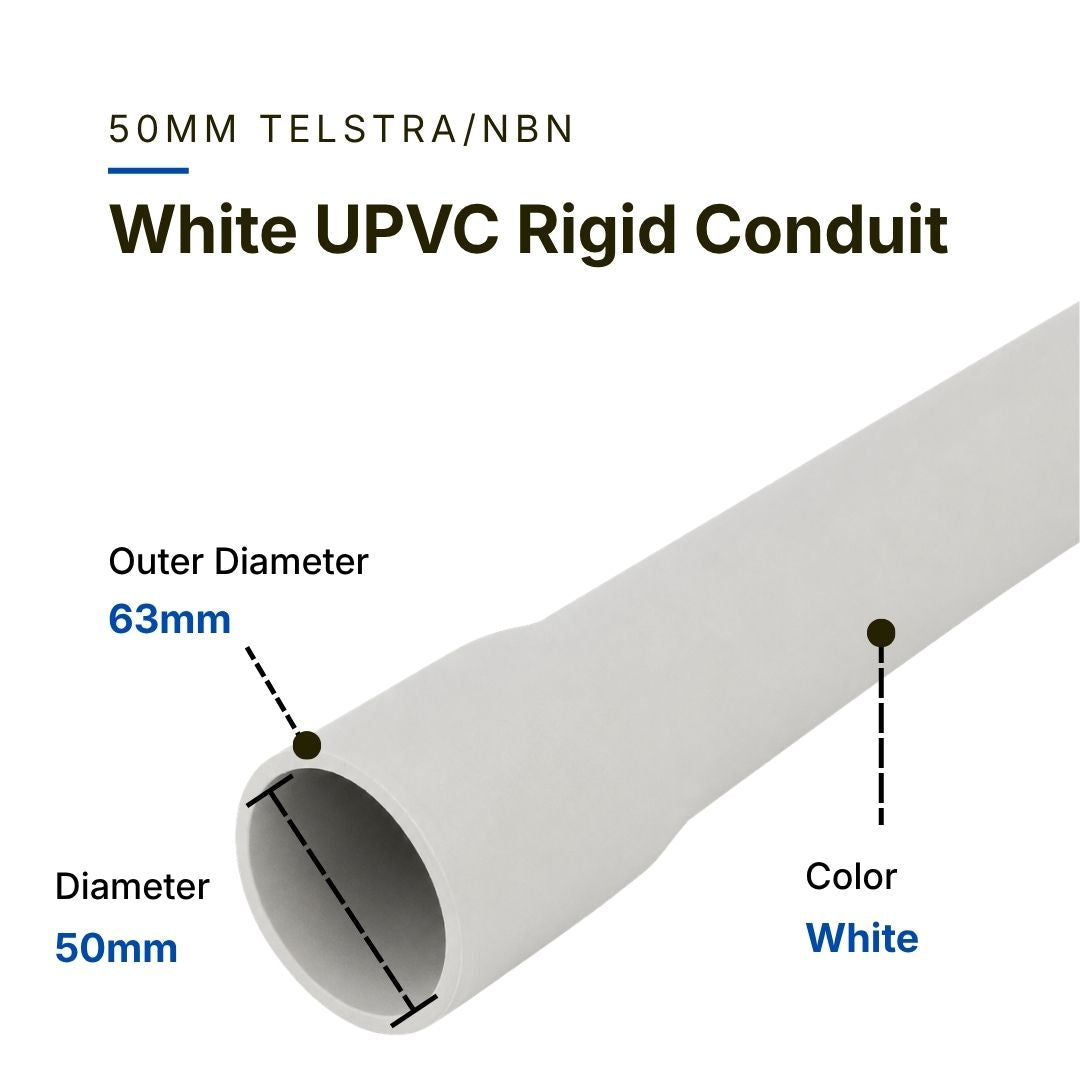 50MM CONDUIT WHITE TELSTRA