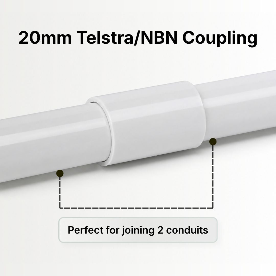20mm Telstra/NBN Coupling | To suits NBN conduits