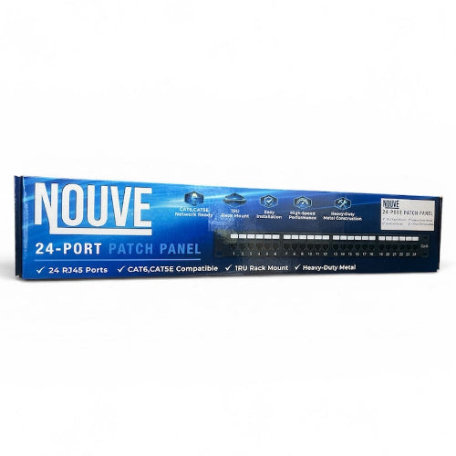 Nouve 24 Port Patch Panel CAT6 UTP RJ45 19" Rack Mount