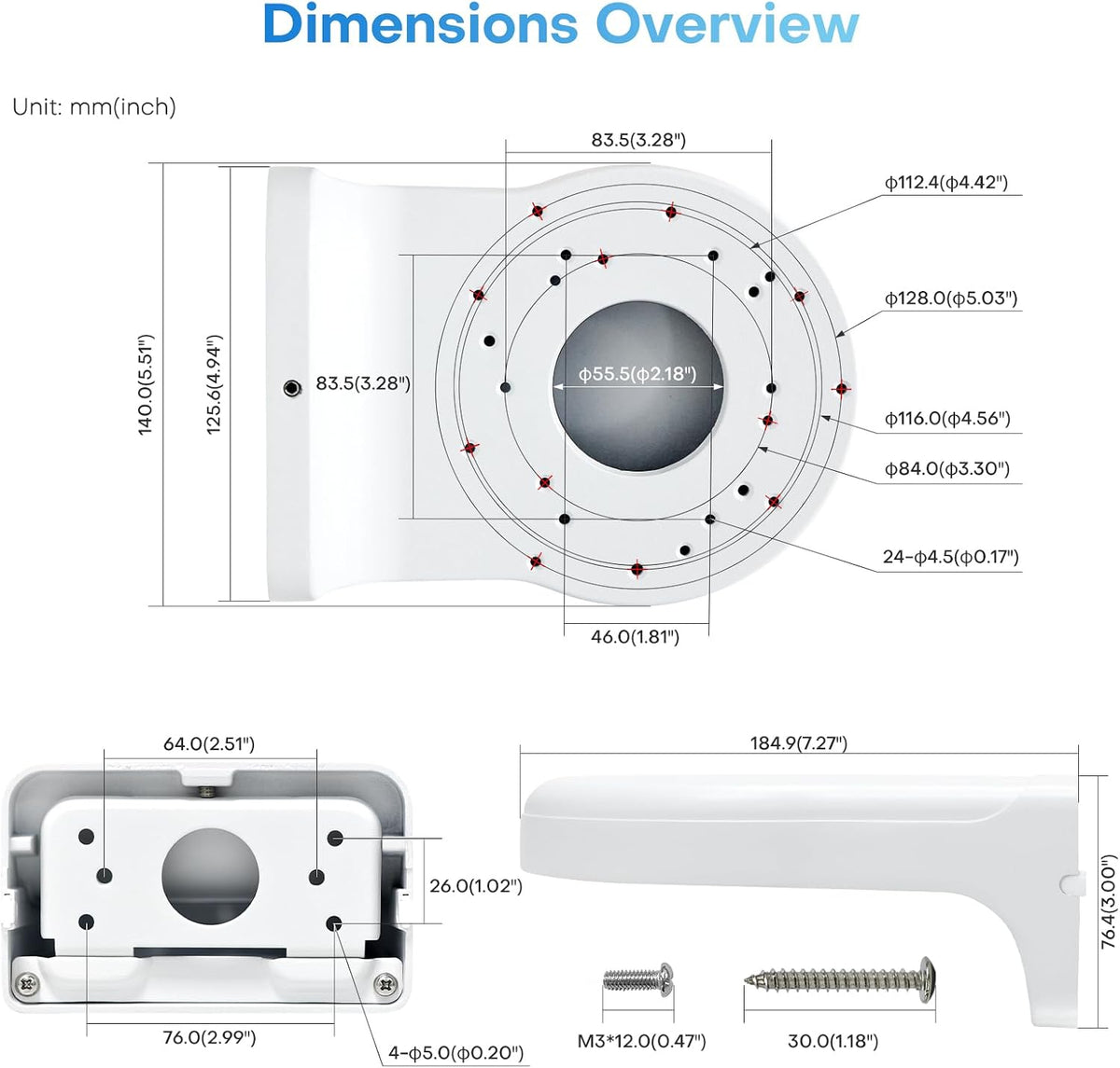 PFB168W-Angle Bracket Waterproof Wall Mount Bracket