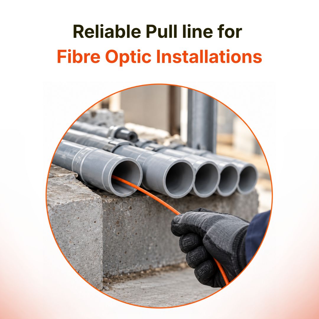NBN Pull Line Orange Rope 3mm x 1000M | Strength 90kg