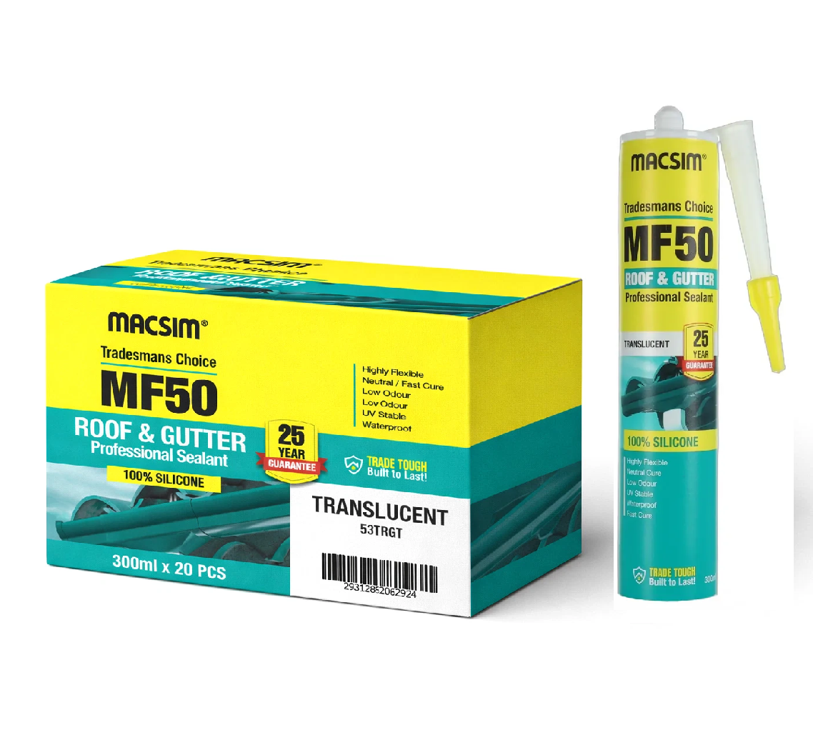 SILICONE MF50 ROOF & GUTTER TRANSLUCENT/CLEAR- 300ML