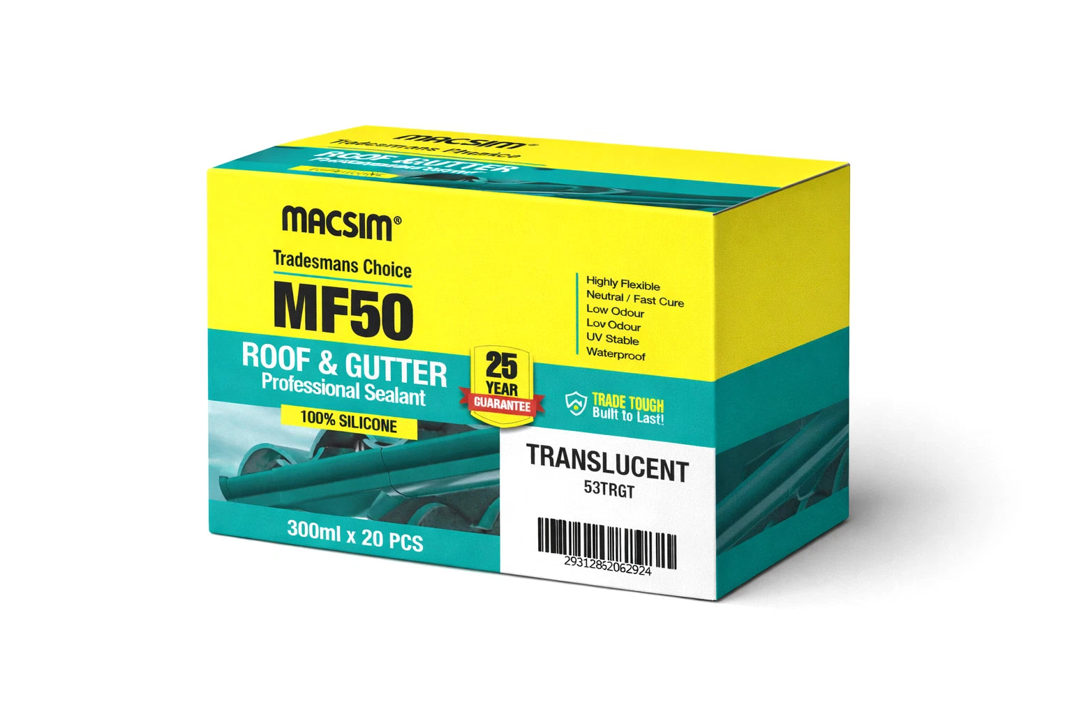SILICONE MF50 ROOF & GUTTER TRANSLUCENT/CLEAR- 300ML