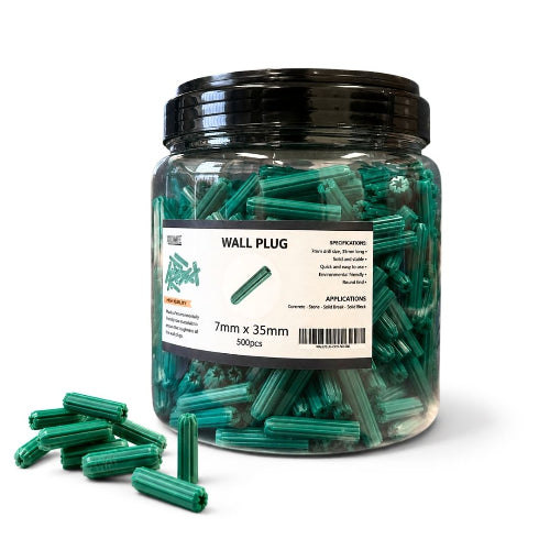 Wall Plug Green 7 * 35mm Round Ended | 500 Pcs