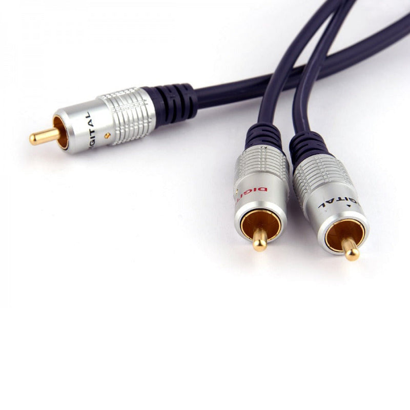 5m subwoofer y-cable 1 rca to 2 rca