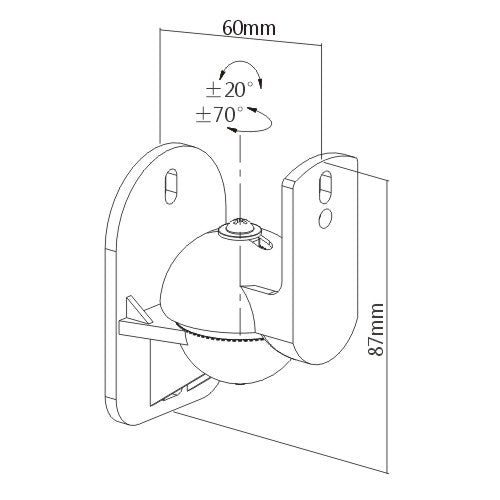 small speaker bracket dimensions