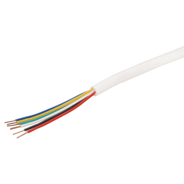 6 Core 14/020 Multiwire security Cable White 300m