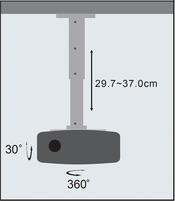 projector bracket ceiling mount 360 degree rotation