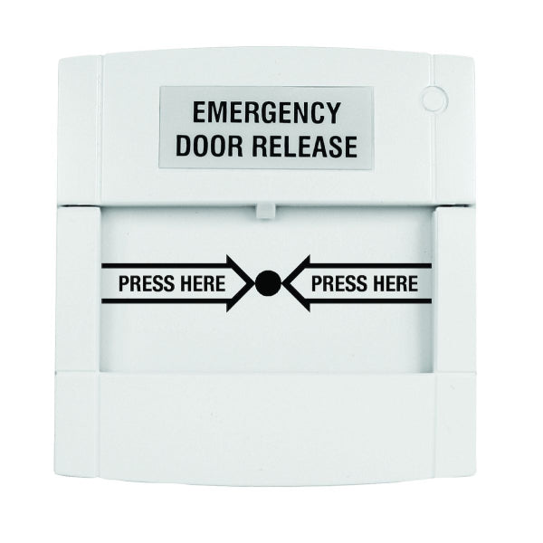 white resettable emergency door release switch