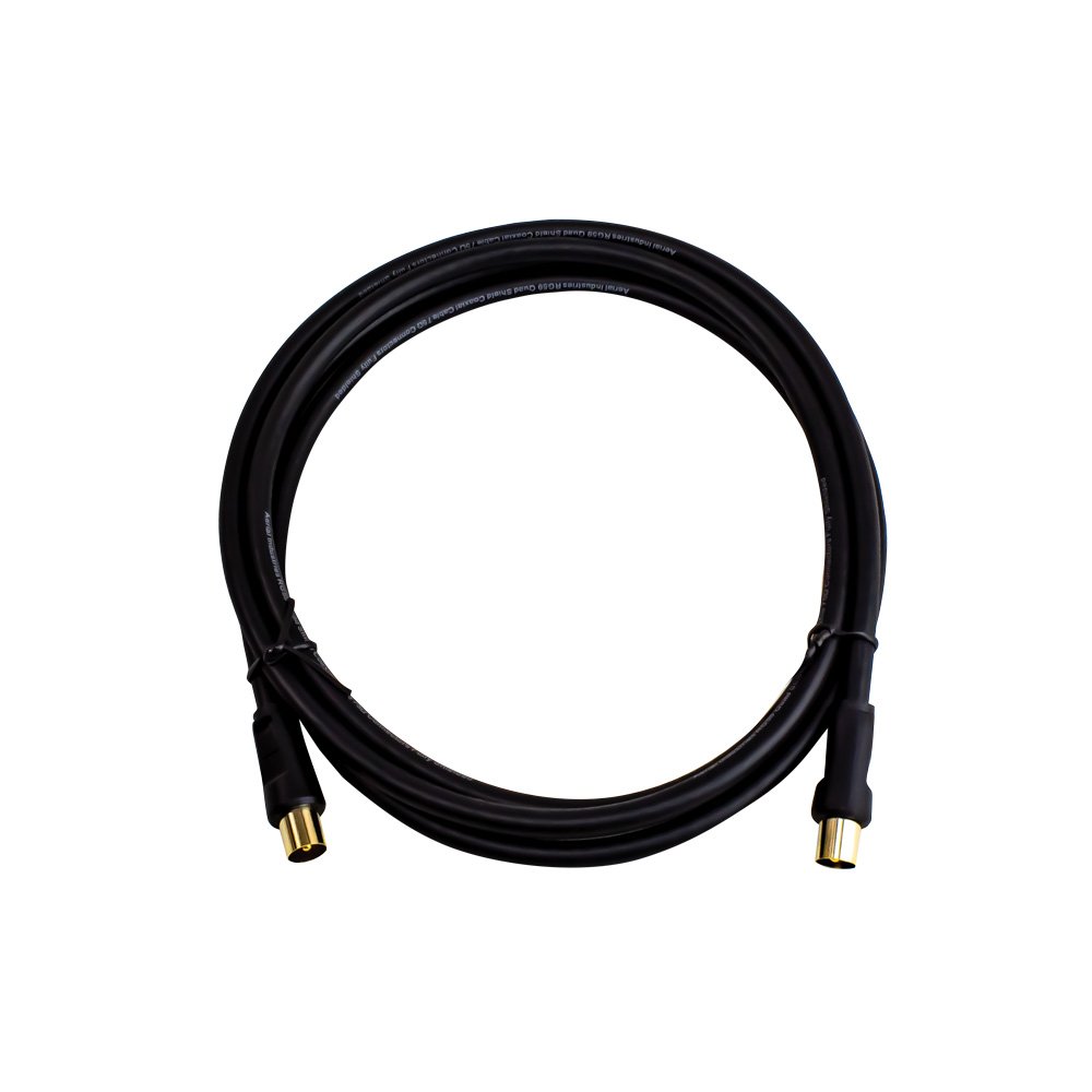 RG6 Quad Shield Flylead PAL Male to Male 1.8M TV Antenna Cable