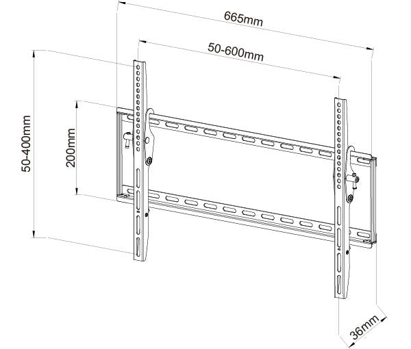 TV Wall Mount Bracket Tilt 40"-65" | PLB161L dimensions