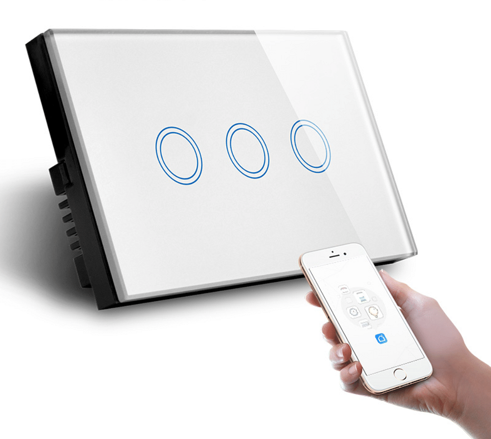 wifi smart touch power light switch 3 gang