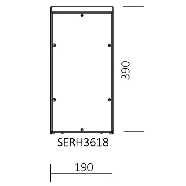 Rain Hood Polyethelene Black Board Mounting Panel (360mm x 180mm) dimensions