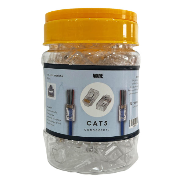 nouve cat5e pass through connectors rj45