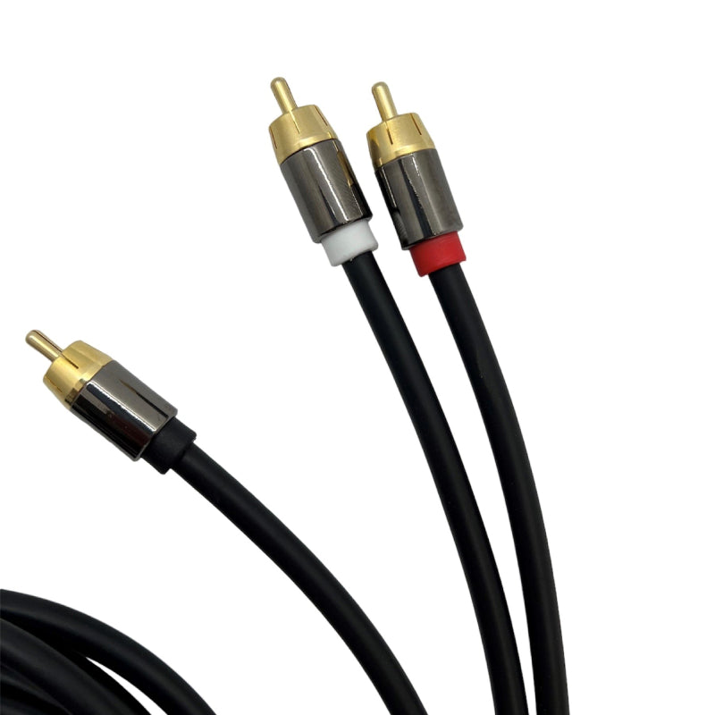 3m Premium Subwoofer Audio Cable 1 RCA to 2 RCA gold plated