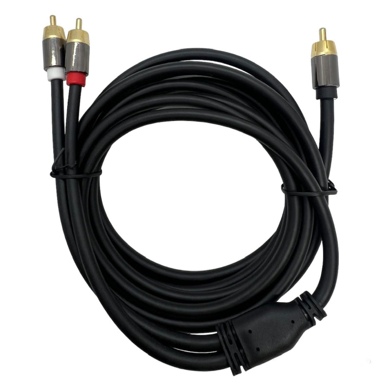 3m Premium Subwoofer Audio Cable 1 RCA to 2 RCA