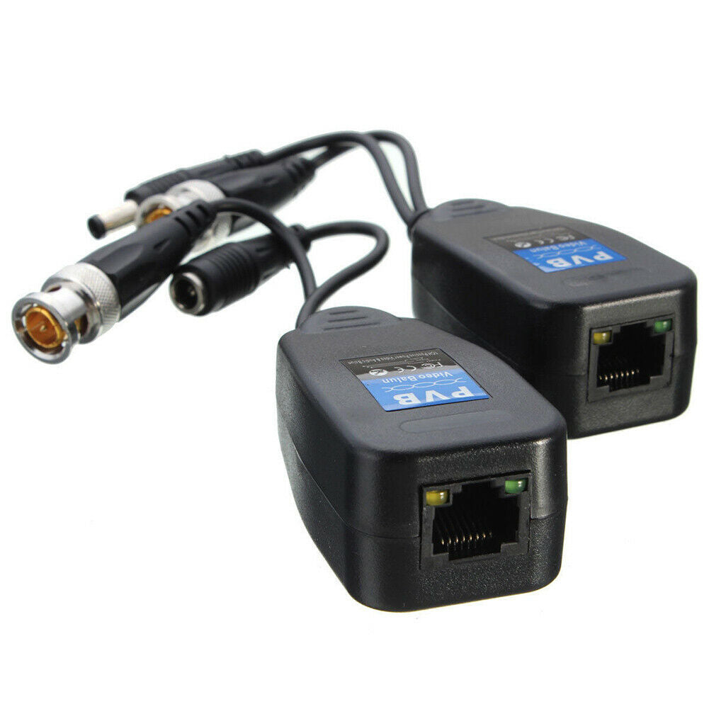1 pair of video balun connector to rj45 cat6 cat5e