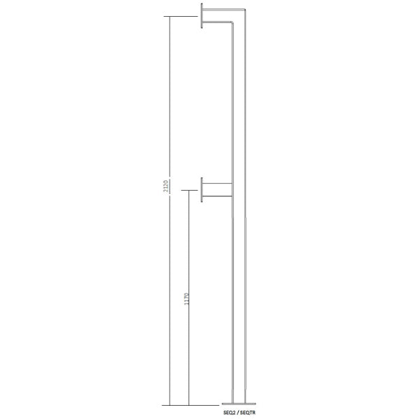 High Dual Reader / Intercom Bollard dimensions