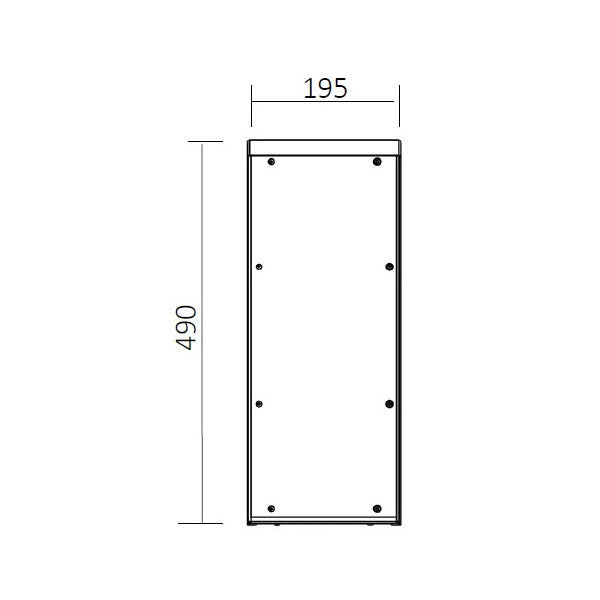 Rain Hood Polyethylene Black Board Mounting Panel (470mm x 180mm) dimensions