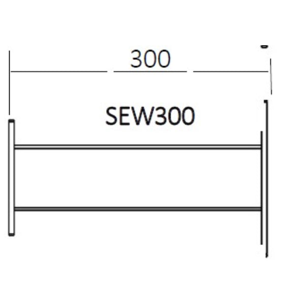 Projection Wall Mount Reader / Intercom Bollard 300mm dimensions