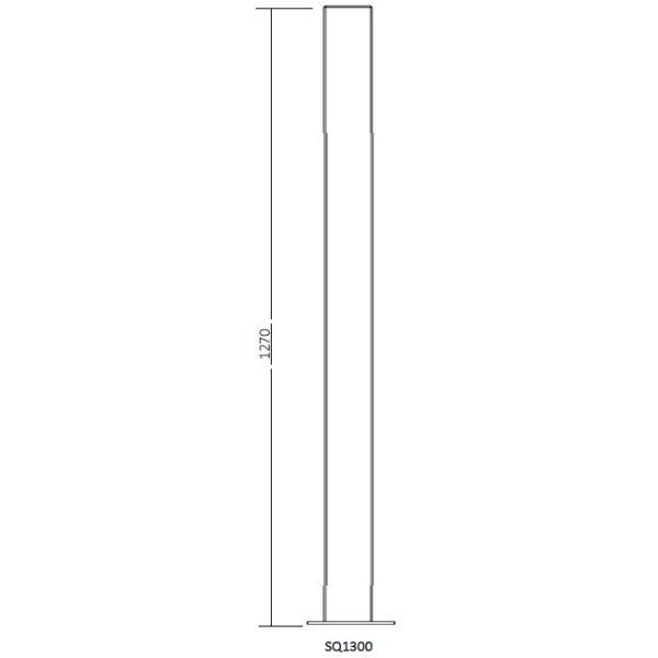 High Square Barrier Bollard (100x100x1270mm) height