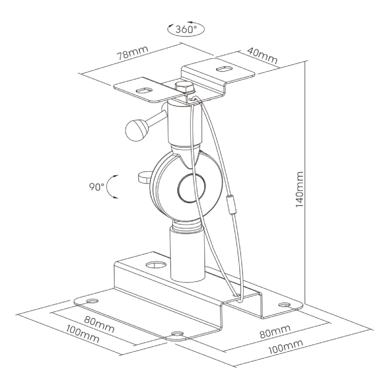 universal speaker bracket dimensions